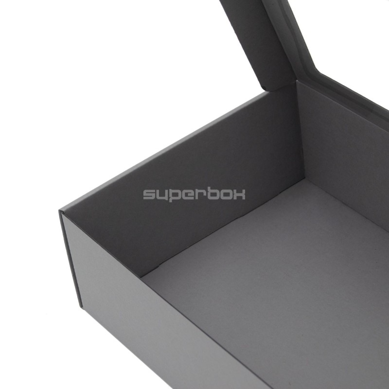 Beautiful Grey Gift Box with Clear Window