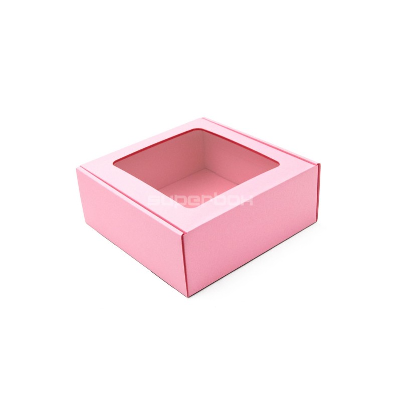 Pink Box with a PVC Window for Packing Sauce Jars