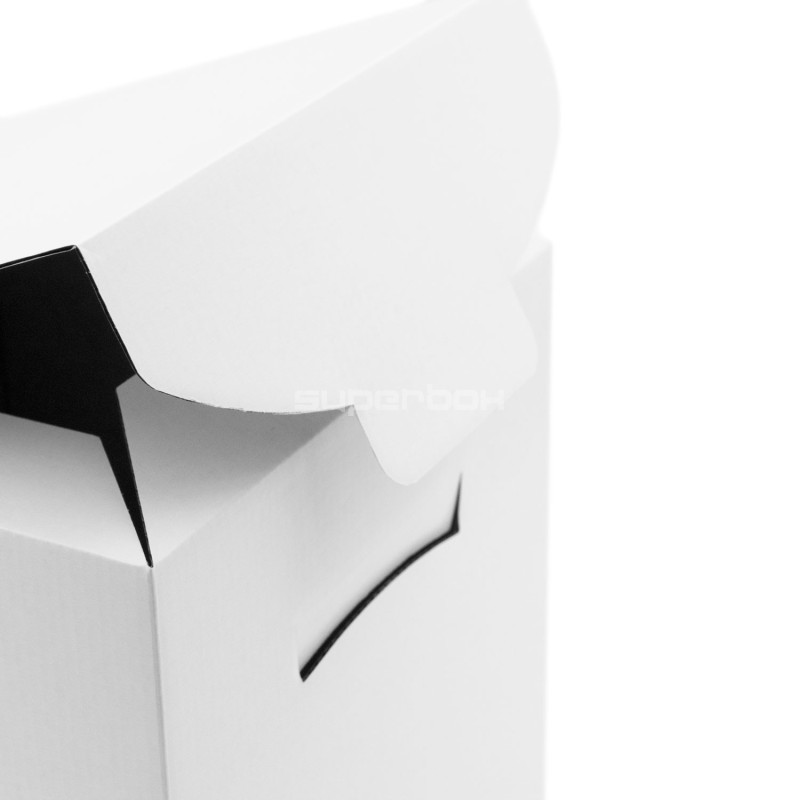 White Large Cube-shaped Box Made of Corrugated Cardboard