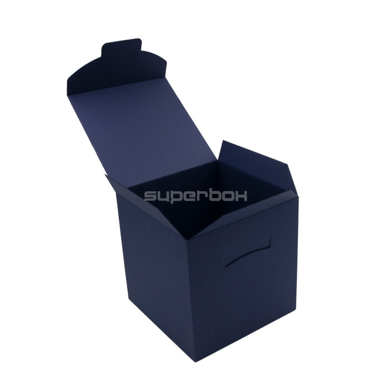 Large Navy Blue Cube-shaped Box for Business Gifts