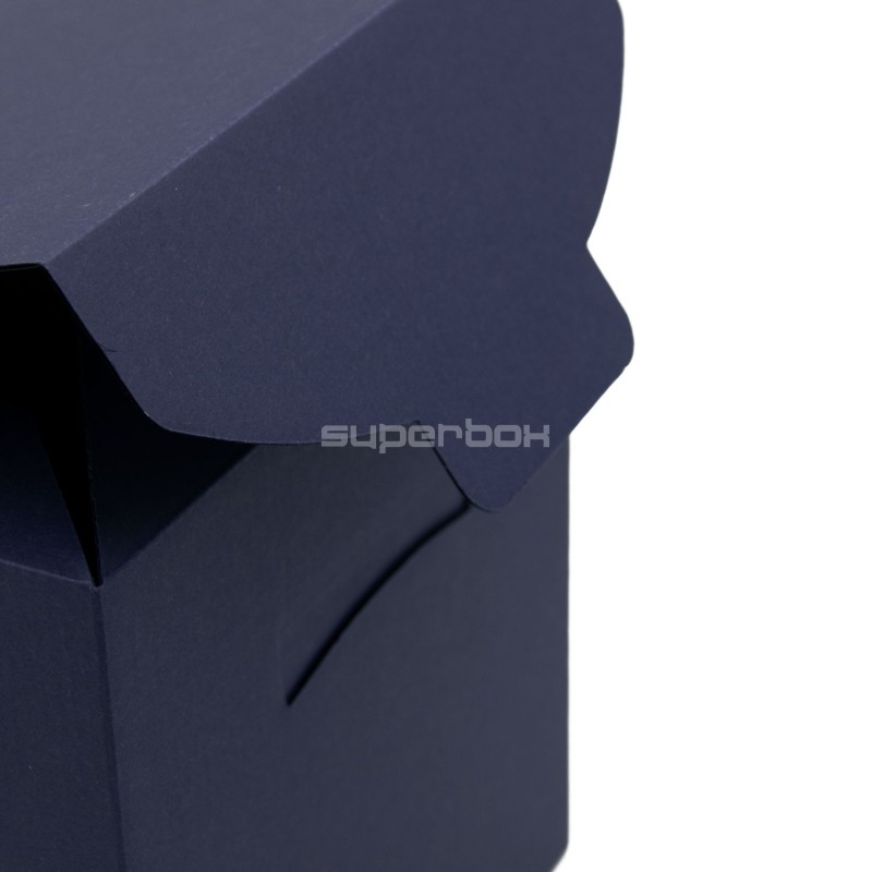 Large Navy Blue Cube-shaped Box for Business Gifts