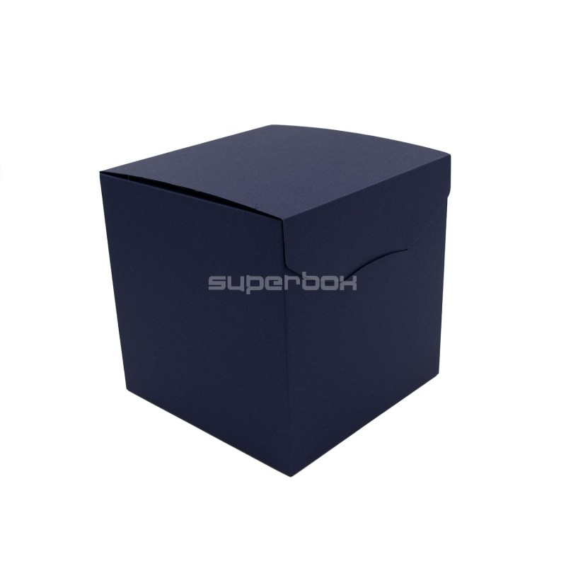 Large Navy Blue Cube-shaped Box for Business Gifts