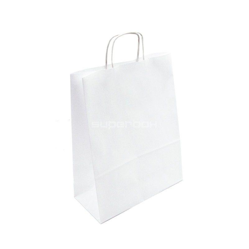 White Paper Bag with Twist Paper Handles