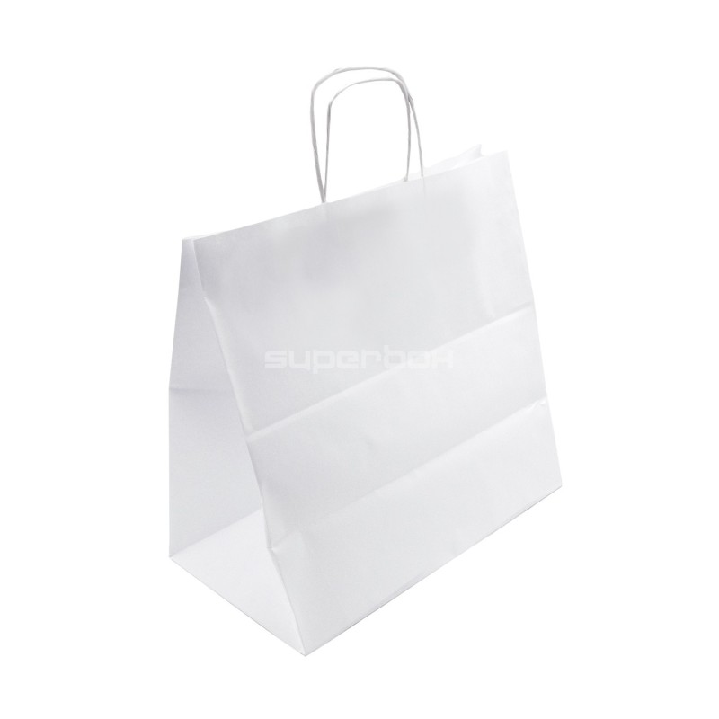 White Large  Paper Bag with Twist Paper Handles