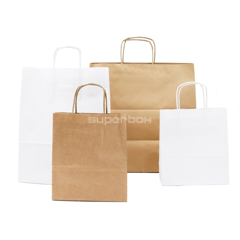 Paper Bag White with Twisted Paper Handles, Large