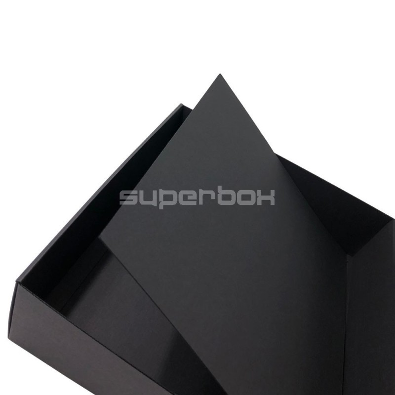 Black Square Gift Box with Window, Height 10 cm