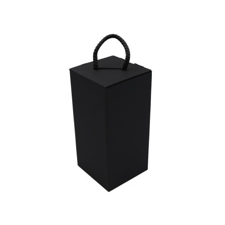 Vertical Black Bottle Gift Box with Handle