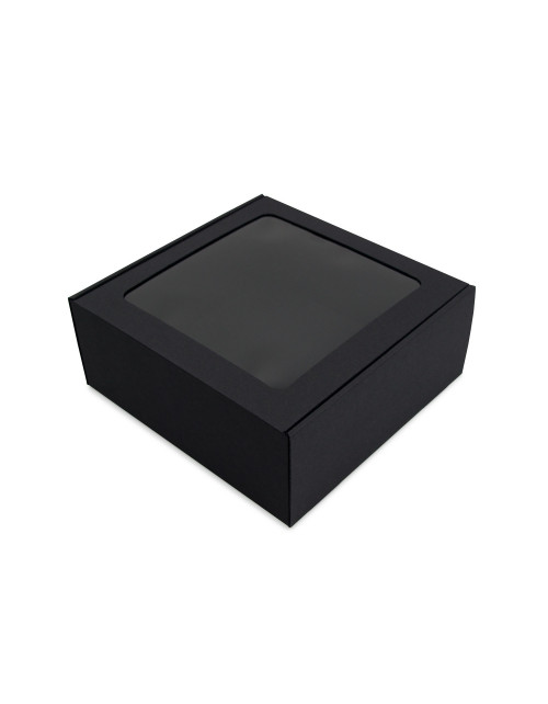 Musta suuri neliön muotoinen lahjapaketti