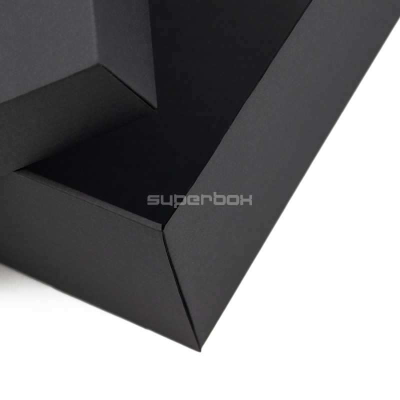 Black Gift Box with Lid, Height 10 cm