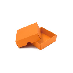 Two Piece Small Square Orange Cardboard Gift Box