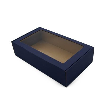 Navy Blue Gift Box with Clear Window