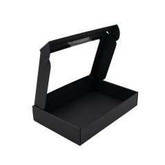 Black Matt Rectangular Gift Box With Window 5 cm Height