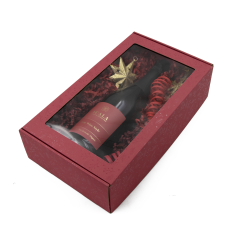 Extended Raspberry PREMIUM Gift Box with Clear Window and Lines