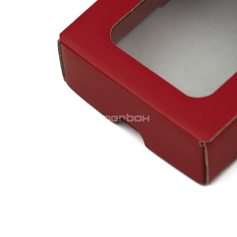 Red Mini Box from Corrugated Board with Window