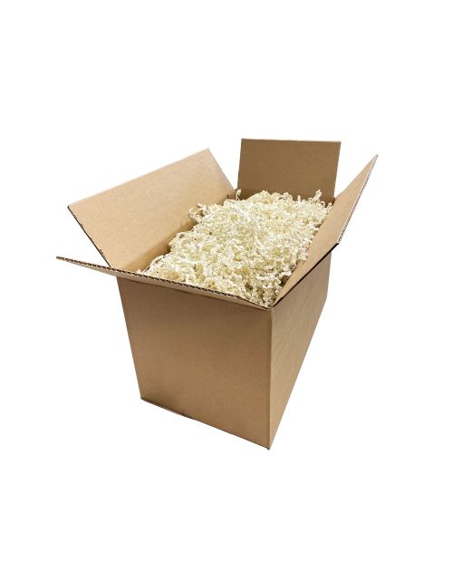 Jäykkä riisinvärinen silputtu paperi - 4 mm, 1 kg