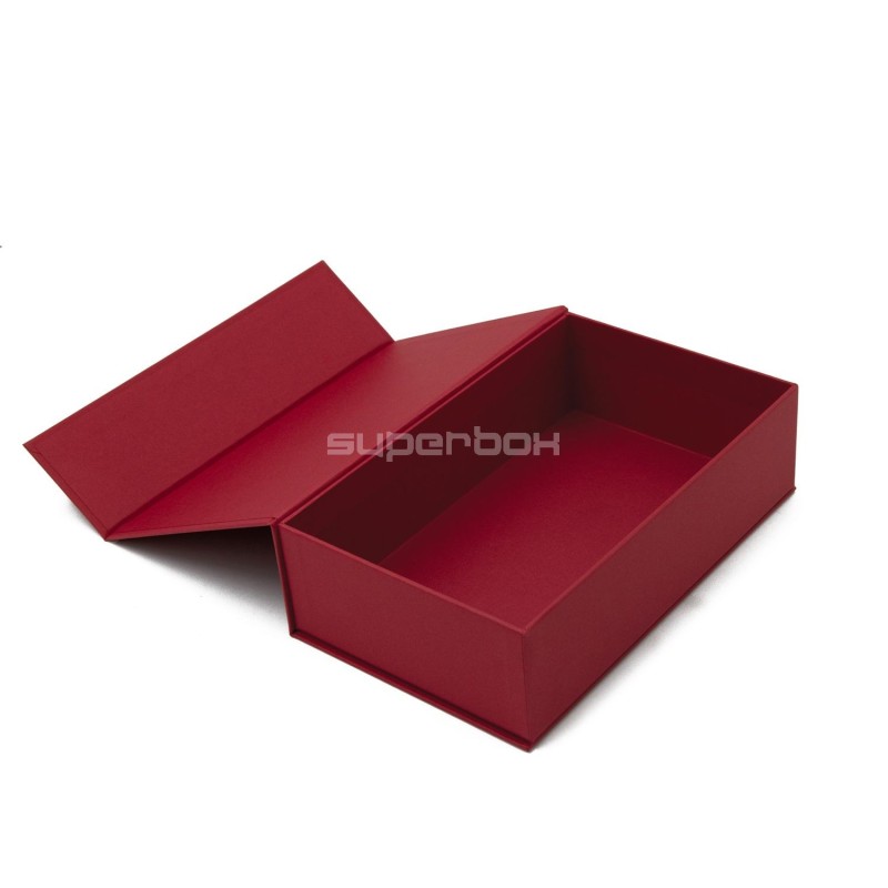 Luxury Rigid Red Flip Top Box with Magnets