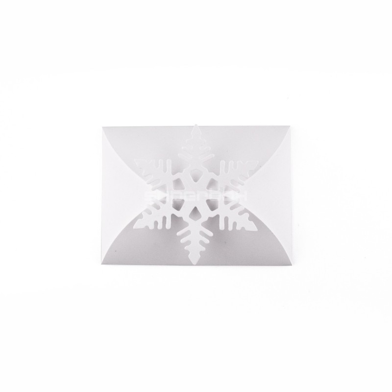 White Christmas Card-Envelope with Snowflake