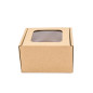 Brown Mini Cube Box with Clear Window