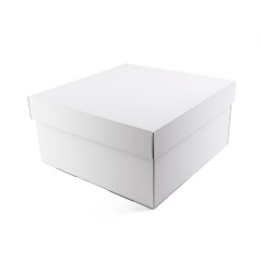 Large White Square Box with a Lida | 300x300x150 mm | Superbox