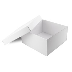 Large White Square Box with a Lida | 300x300x150 mm | Superbox