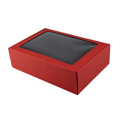 Bright Red A4 Size Gift Box with Window | 305x215x85 mm | Superbox