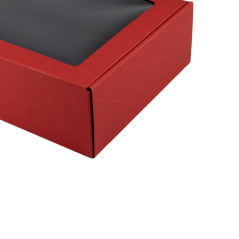 Bright Red A4 Size Gift Box with Window | 305x215x85 mm | Superbox