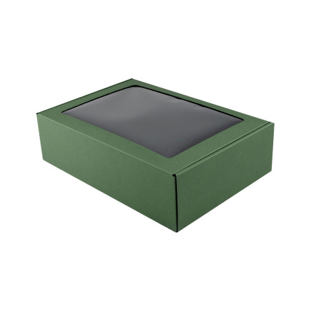 Green A4 Format Box with Window | 305x215x85 mm | Superbox