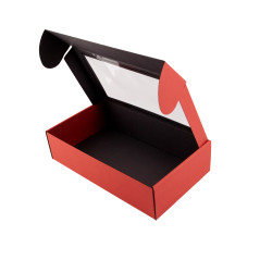 Red Gift Box with Window for Bottle| 340x195x85 | Superbox