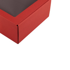 Red Gift Box with Window for Bottle| 340x195x85 | Superbox