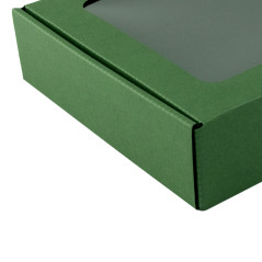 Green Small Gift Box with Window | 190x170x48 mm | Superbox