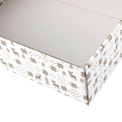 White Gift Box with Winter Patterns | 305x215x85 mm | Superbox