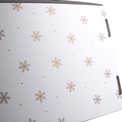 White Gift Box With Gold Snowflakes | 305x215x85 mm | Superbox