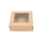 Brown Square Gift Box with Clear Window for Tea