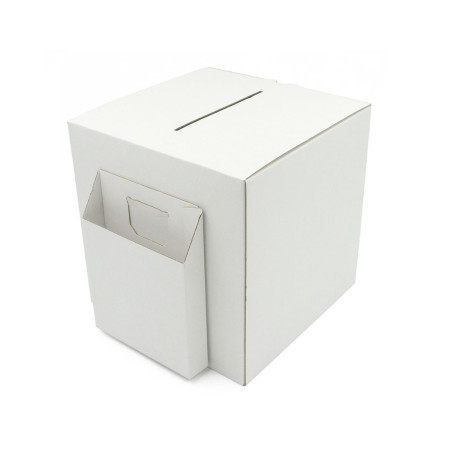 Corrugated Ballot Box with Pocket, 30 cm Height