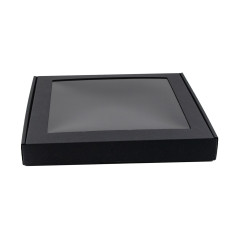 Small Height Black Square Box with Window | 250x250x30 mm | Superbox