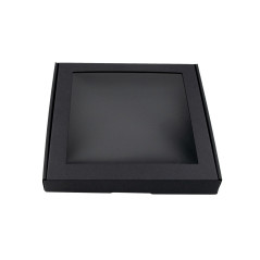 Small Height Black Square Box with Window | 250x250x30 mm | Superbox