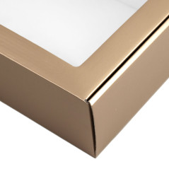 Muted Gold Gift Box with Clear Window | 340x195x85 mm | Superbox