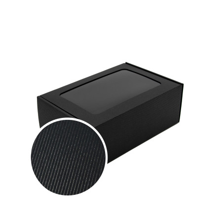 Black Box with PVC Window and Blacklines | 220x150x85 mm | Superbox