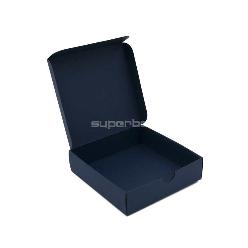 Small Square Gift Box from Dark Blue Decorative Cardboard