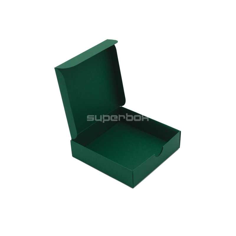 Small Square Gift Box from Dark Green Decorative Cardboard