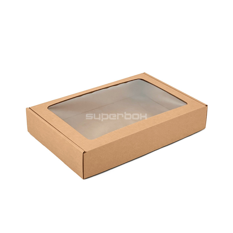 Brown Gift Box With PVC Window 5 cm High