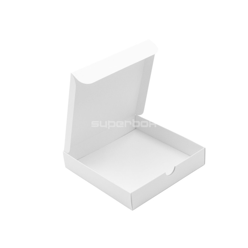 White Square Box with Recessed Cardboard Lid