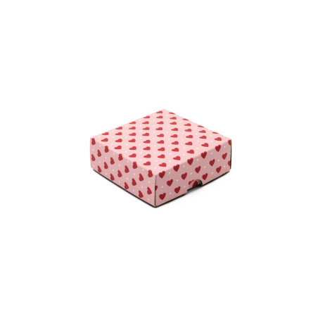 Two-piece Small Square Gift Box with Heart Pattern