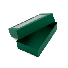 Dark Green Two Piece Cardboard Gift Box with Window