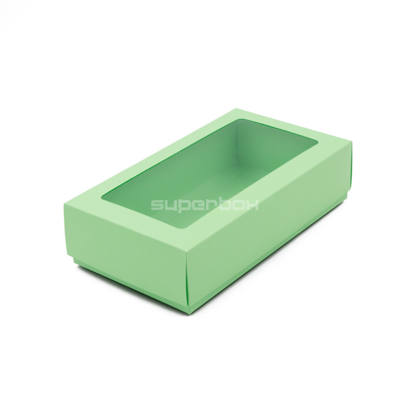 Light Green Two Piece Cardboard Gift Box with Window