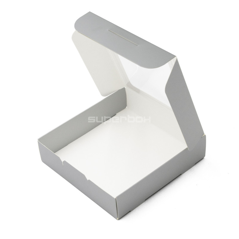 Silver Cookie Box with PVC Window