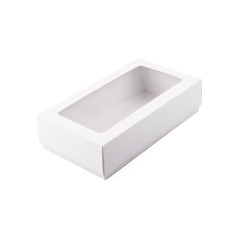 White Two Piece Cardboard Gift Box with Window